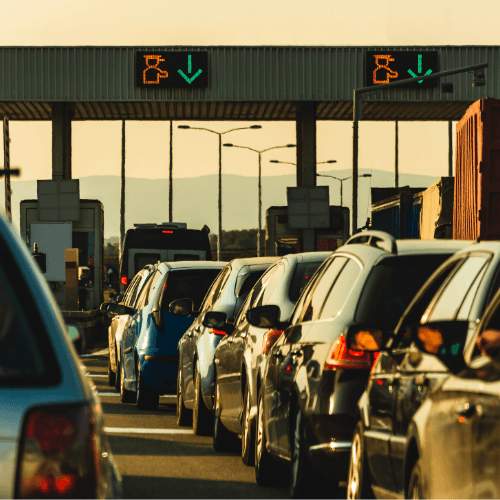 Passenger cars in a row